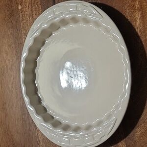 Longaberger Woven Traditions 11" Quiche PIE ceramic Pan OVENPROOF 1.5" X 9"
